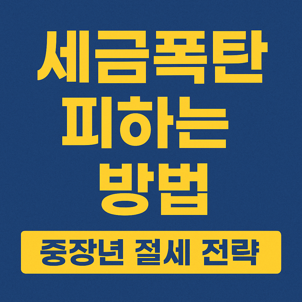 세금폭탄 피하는 중장년 절세 전략