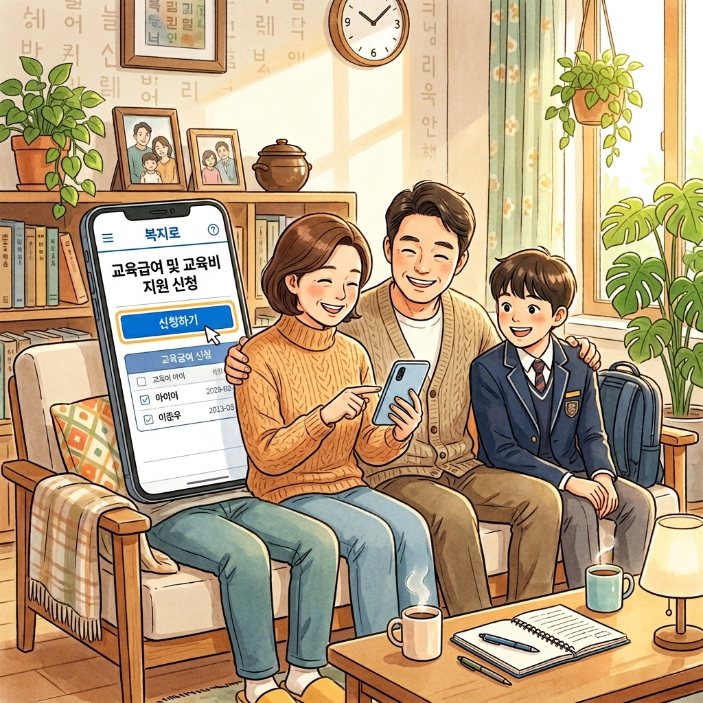 복지로 교육급여 바우처 온라인 신청하는 가정
