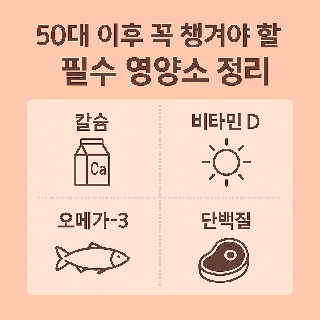 50대 이후 꼭 챙겨야 할 필수 영양소 정리