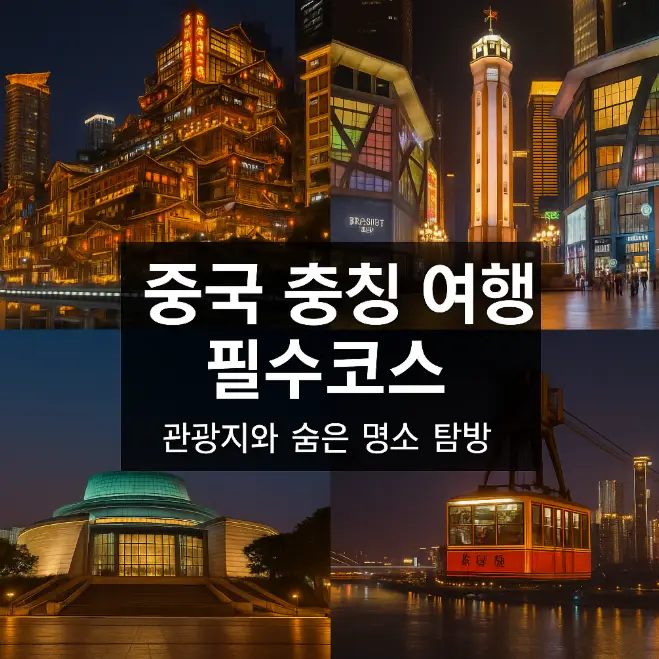 중국 충칭 여행 필수코스 썸네일 – 홍야동, 제방비, 삼협박물관, 케이블웨이 등 대표 명소와 숨은 여행