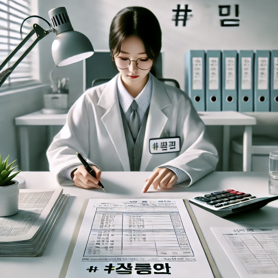 세금 문서를 검토하는 직장인 모습.