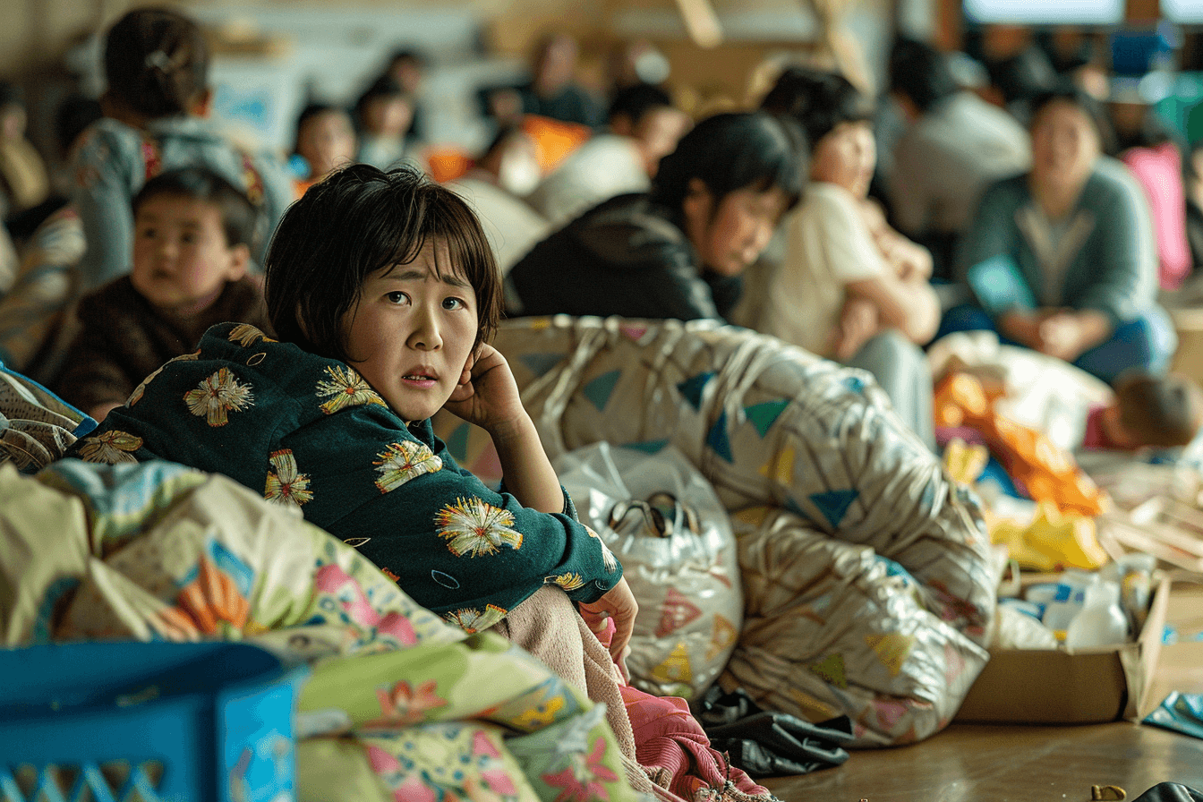 자연재해로-인한-일본의-피난민들-이미지