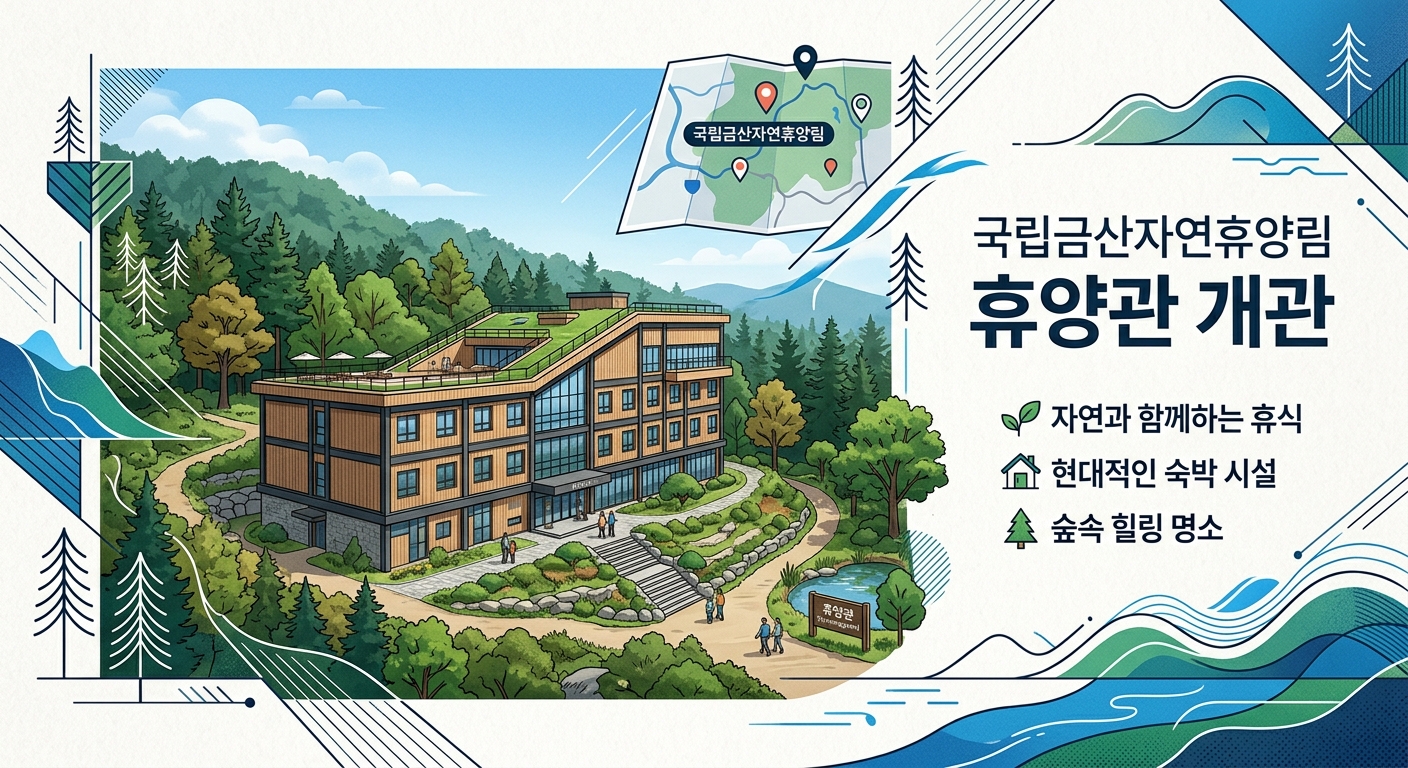 120억 규모로 새롭게 태어난 국립금산자연휴양림의 쾌적함을 경험해보세요.
