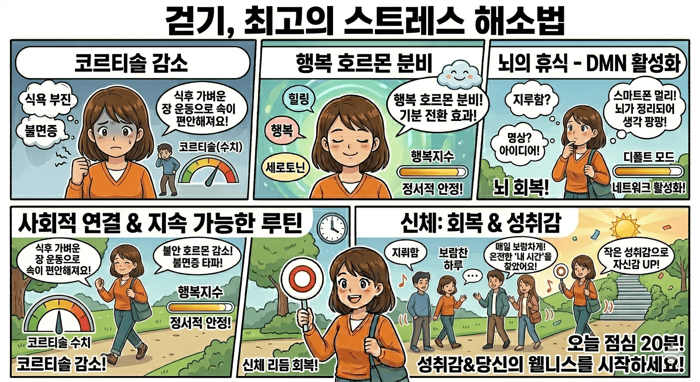 걷기 운동이 스트레스 관리에 도움이 되는 이유