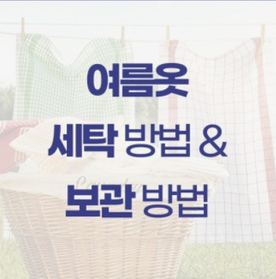 여름 옷 보관 방법 - 내년에도 새 옷처럼!