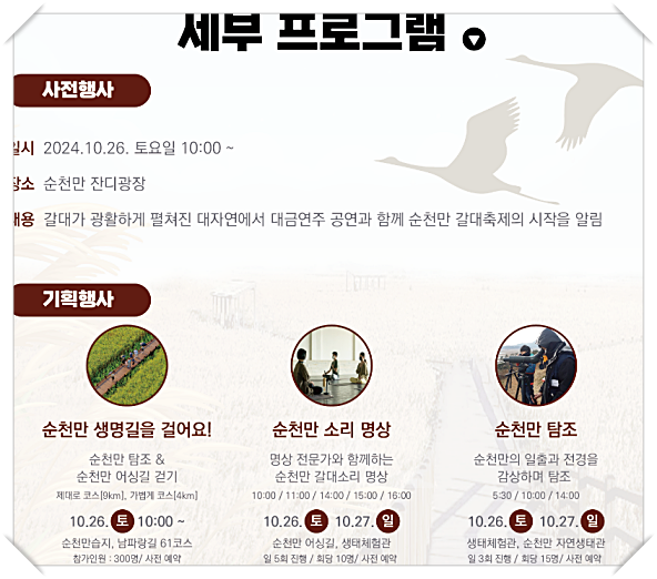 2024 순천만 갈대축제 입장료, 일정 및 프로그램 사전예약