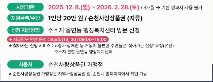 순천시 민생회복지원금 추가지급 신청방법 총정리｜2025년 최신 신청기간&middot;5부제&middot;사용처 완벽 안내