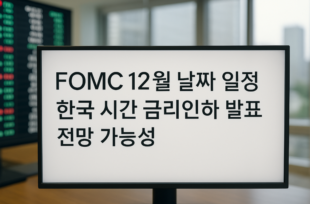 FOMC 12월 금리인하 발표 일정, 한국 시간 언제일까요?