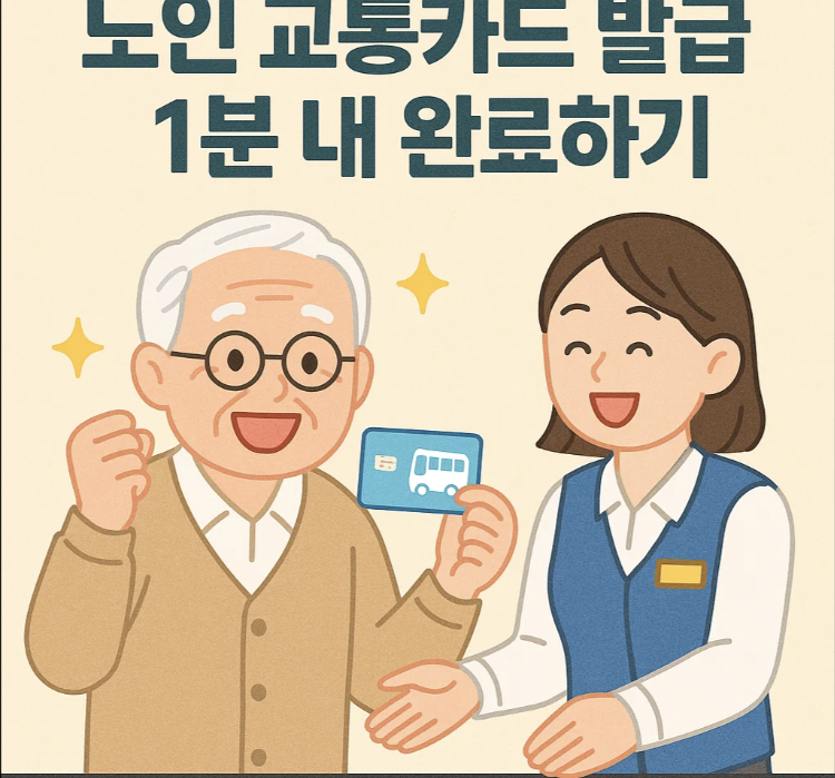 노인 교통카드 발급 1분내 완료하기