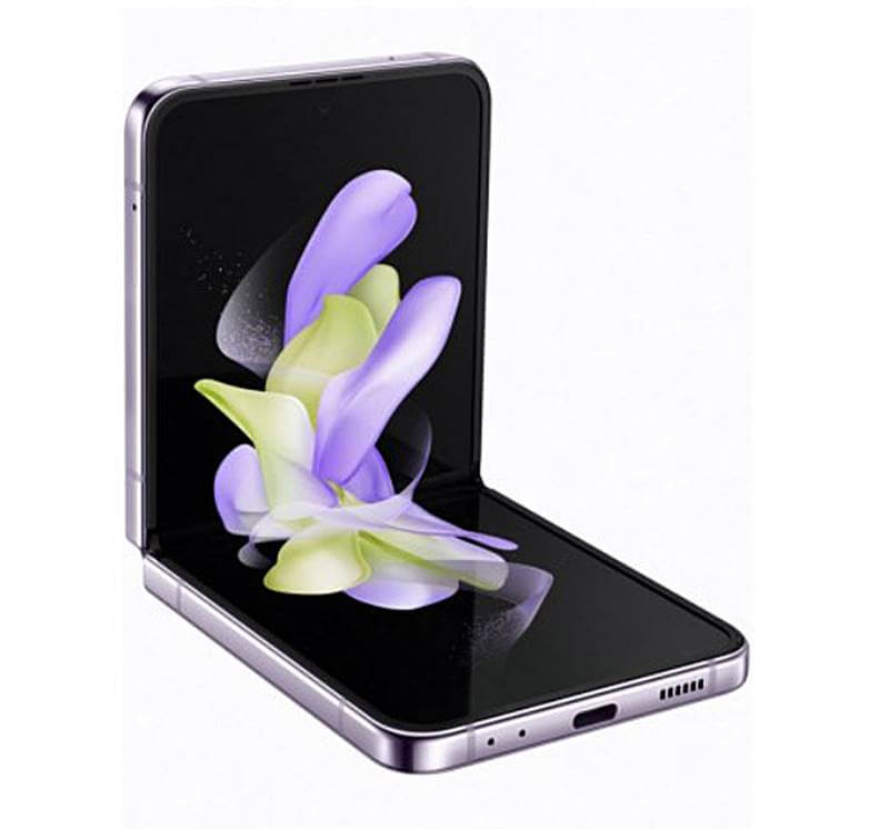 삼성-폴더폰-갤럭시-z플립4을-접어놓은-모습