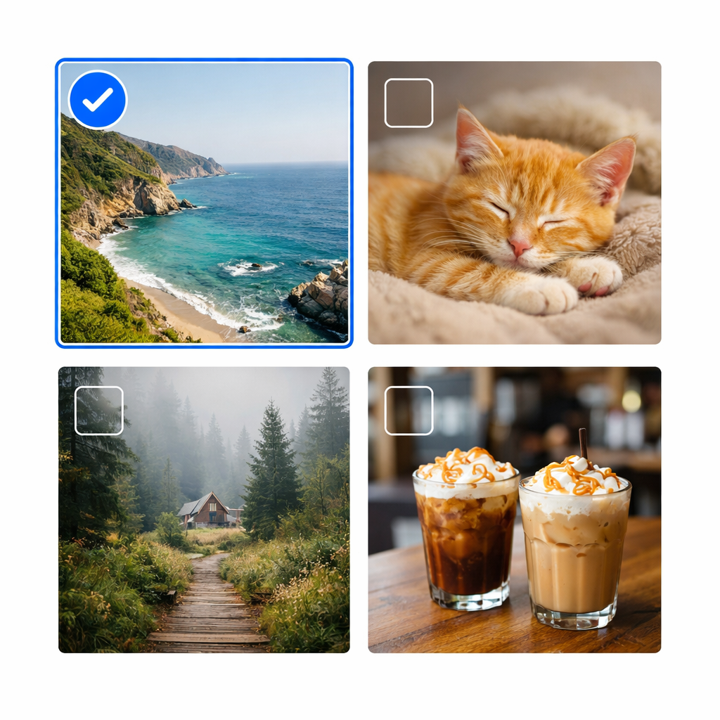 사진 선택 화면에서 원본 체크 이미지