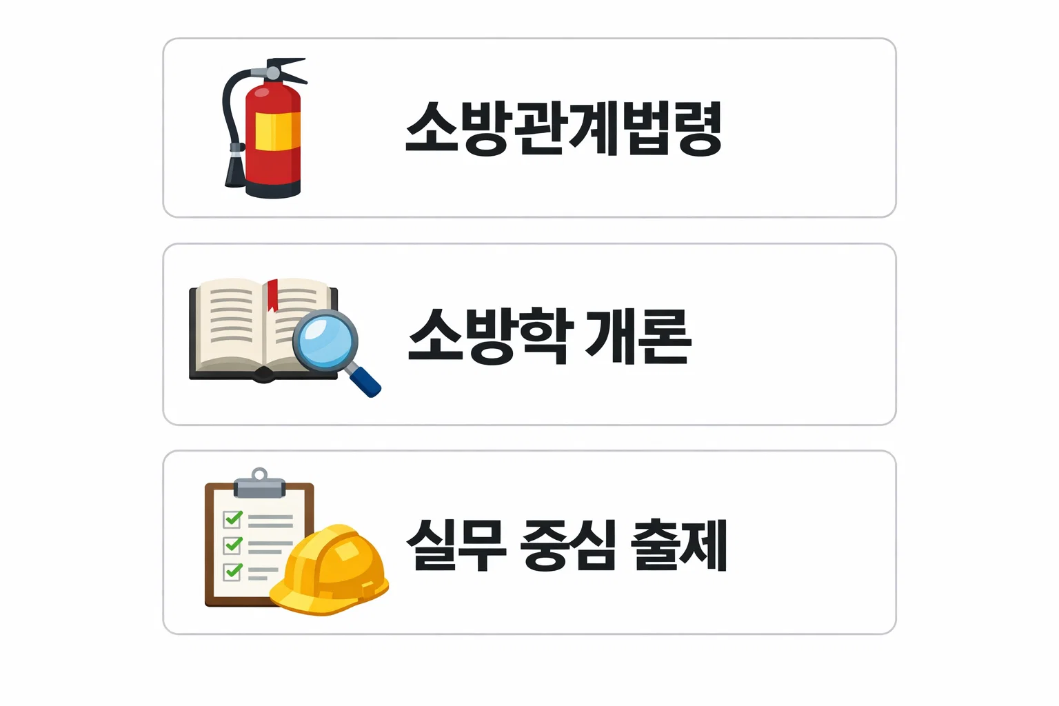 소방안전관리자 2급 시험과목인 소방관계법령과 소방학 개론의 출제 범위와 핵심 영역을 한눈에 정리한 이미지