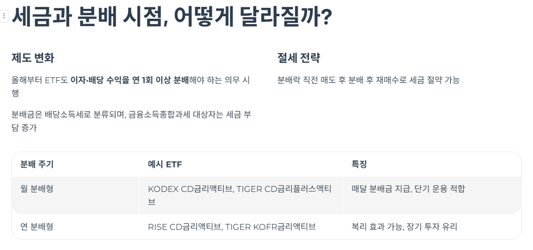 세금과 분배 시점, 어떻게 달라질까?