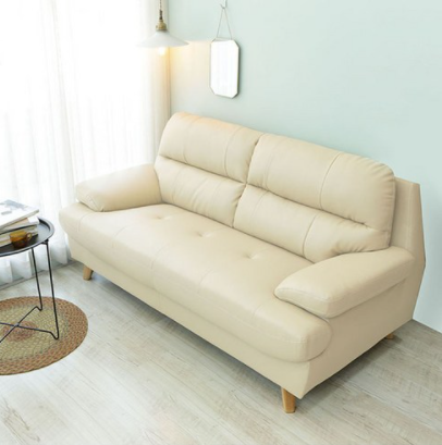 필우드가구 헨리 인조가죽 2.5인용소파&#44; 베이지색상