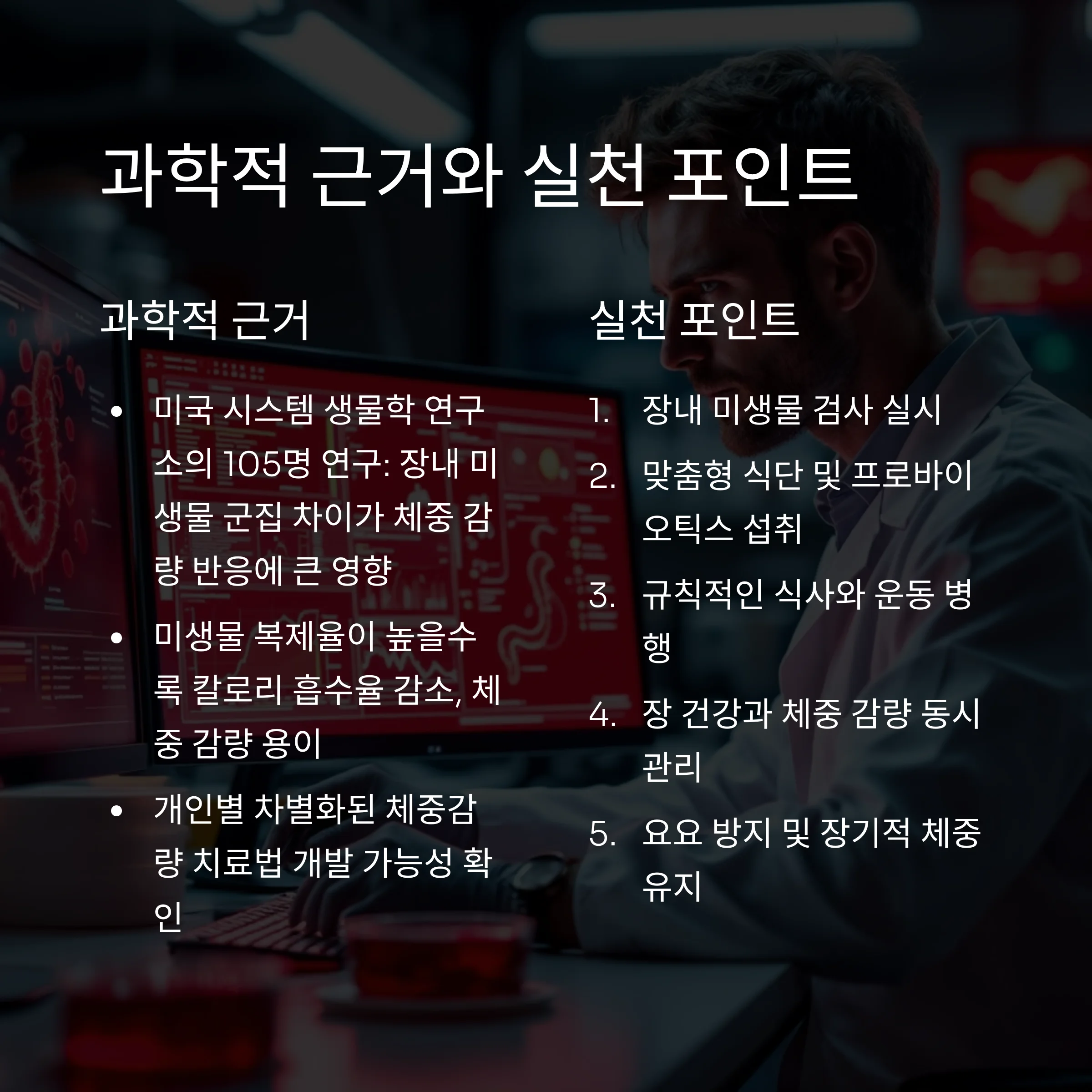 장내 미생물 분석 후 다이어트, 실천 포인트