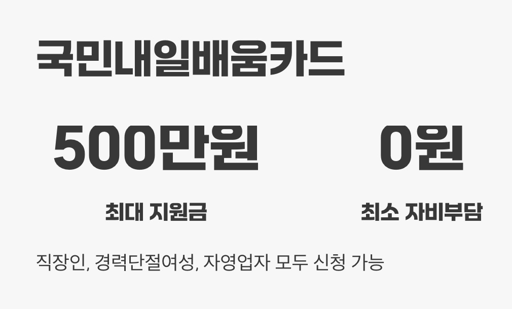 내 돈 거의 안 드는 &lsquo;국민내일배움카드&rsquo;