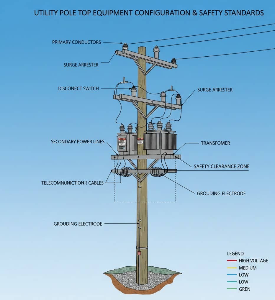전봇대 상단 설비 배치 기준과 안전 설계