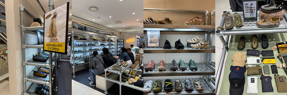 Keen 신발 매장 팝업스토어 영등포 타임스퀘어