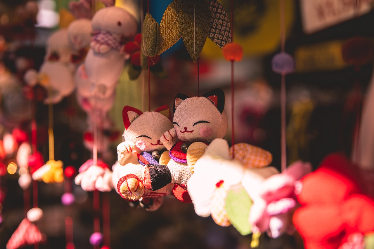 일본 기념품 고양이 공예품