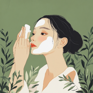 수븐크림으로 보호막 형성 하는 장면