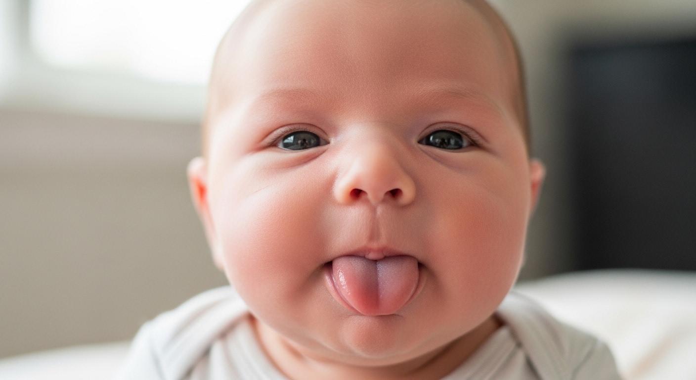 신생아 혀 내미는 이유
