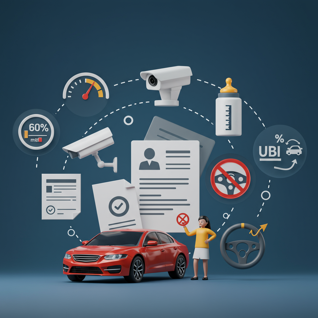 자동차보험료 추가 할인을 받을 수 있는 다양한 특약 아이콘 이미지