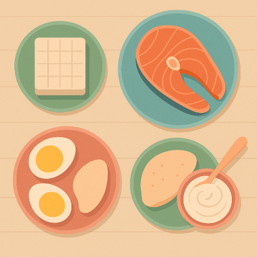 계란,두부,연어 등 단백질이 풍부한 식품