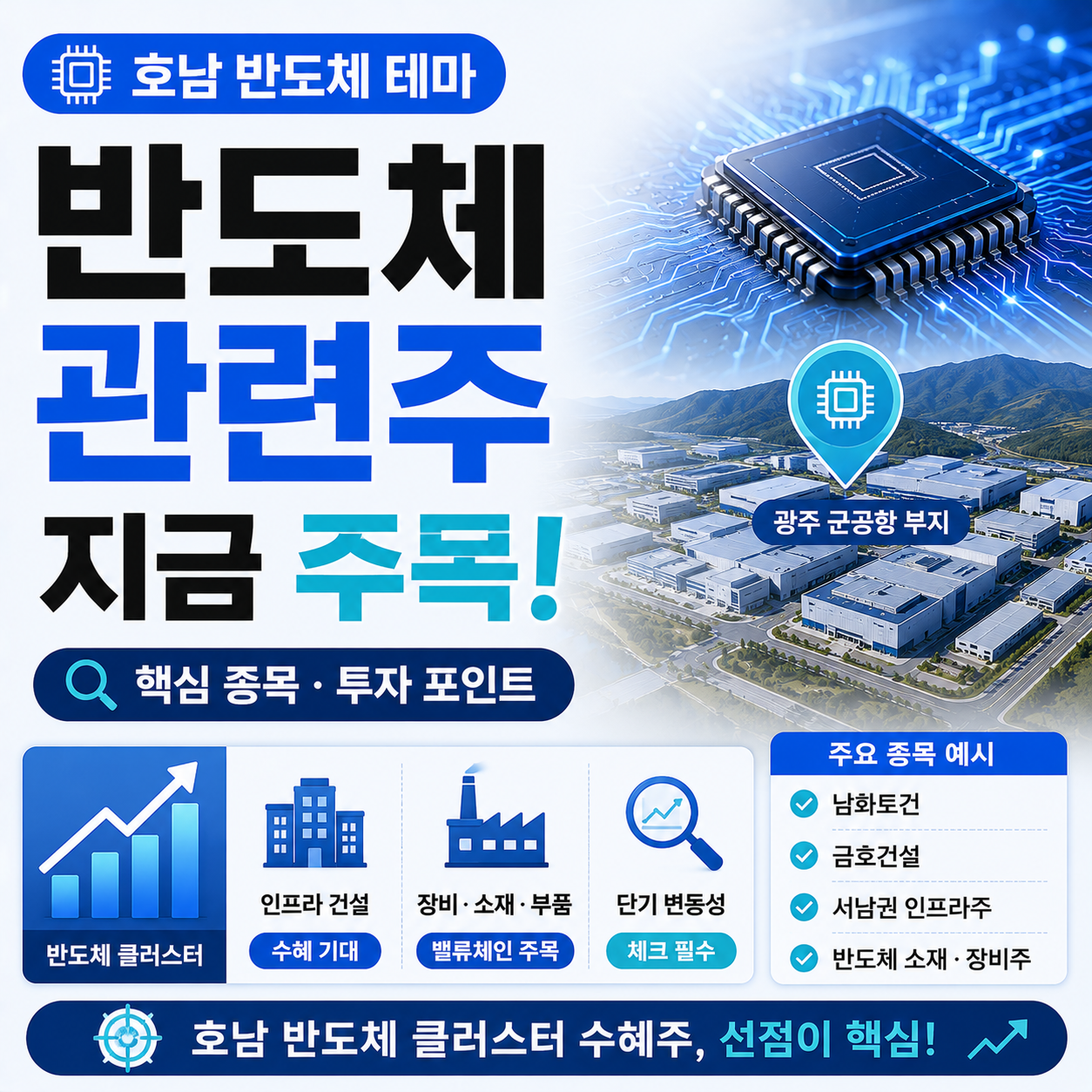 호남 반도체 클러스터 관련주 흐름을 보여주는 이미지