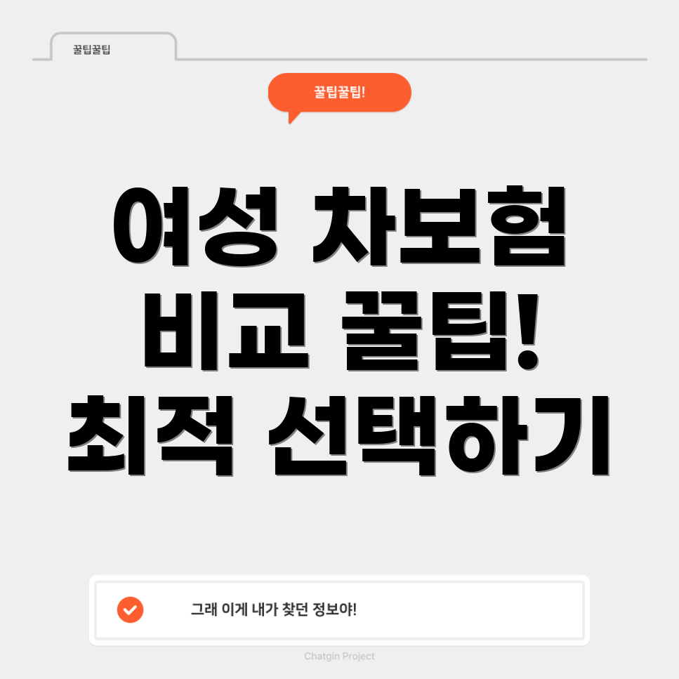 여성 자동차 보험 비교