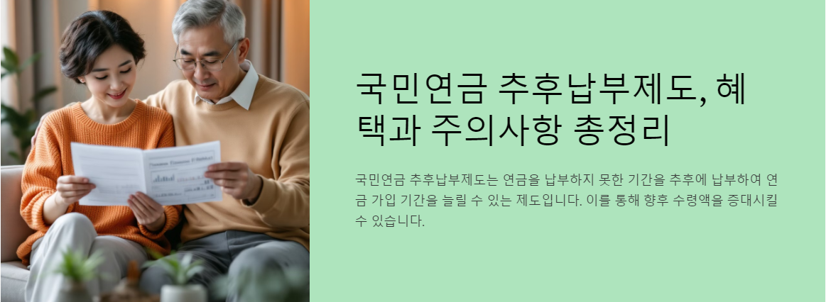 국민연금 추후납부제도