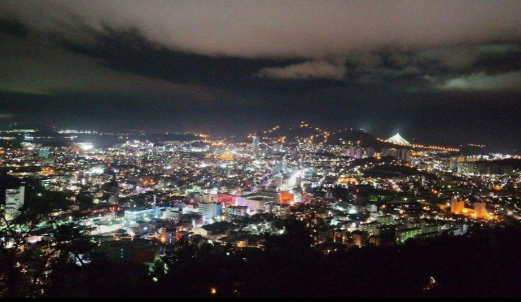 목포 유달산 야경 전경 목포대교 조명과 도시 야경 모습