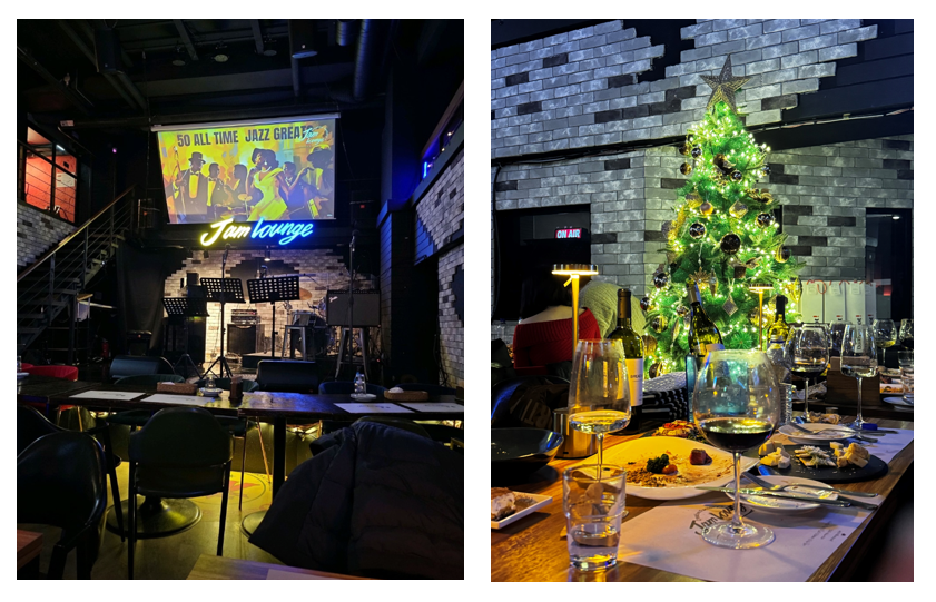 잼라운지 사진(우측은 크리스마스 인테리어)