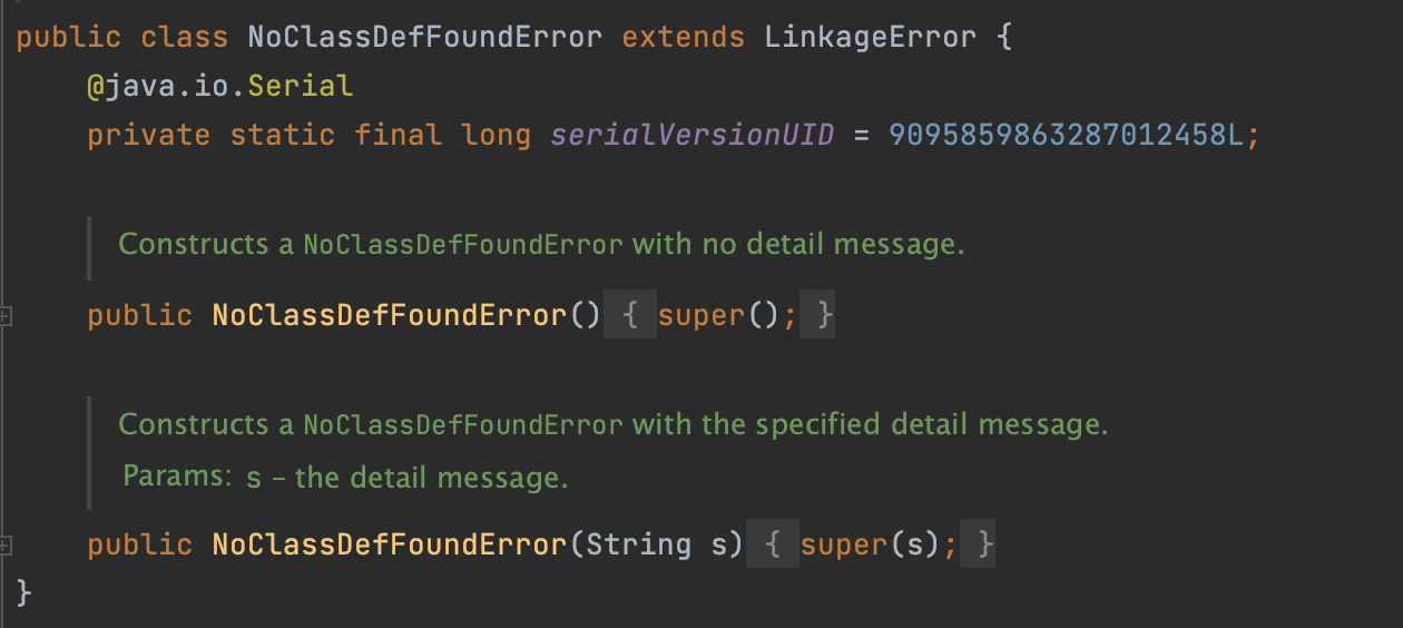NoClassDefFoundError