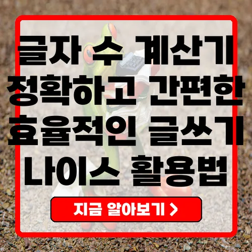 실시간 글자수 계산기 사용법과 기능 소개