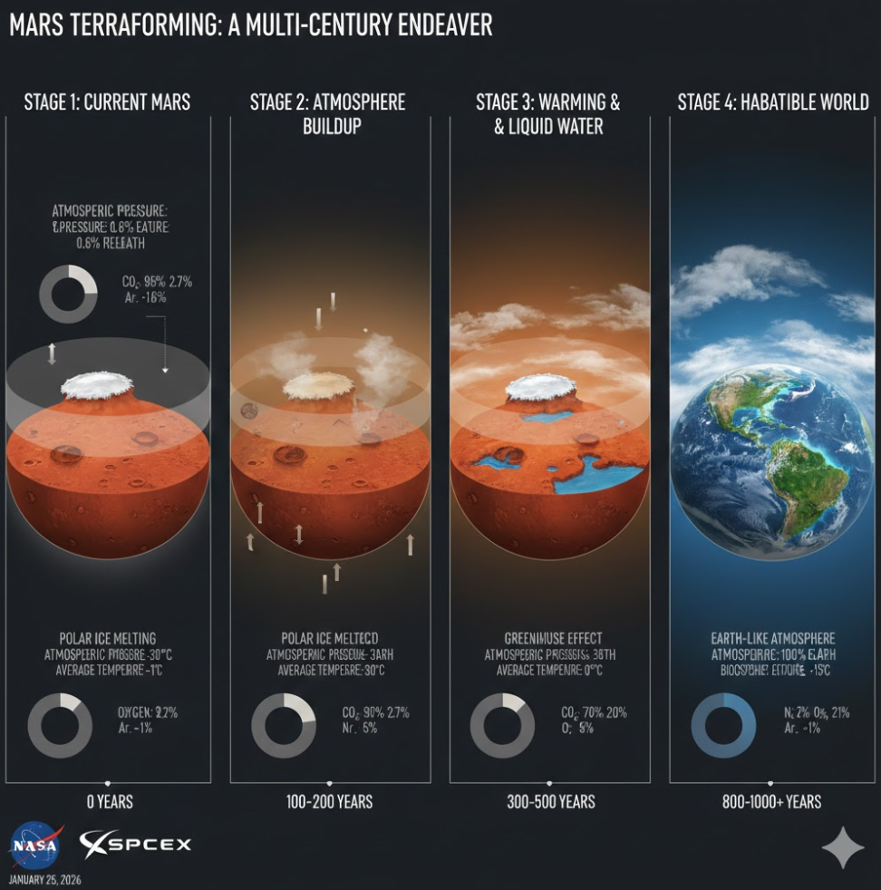 화성 테라포밍 과정 시뮬레이션