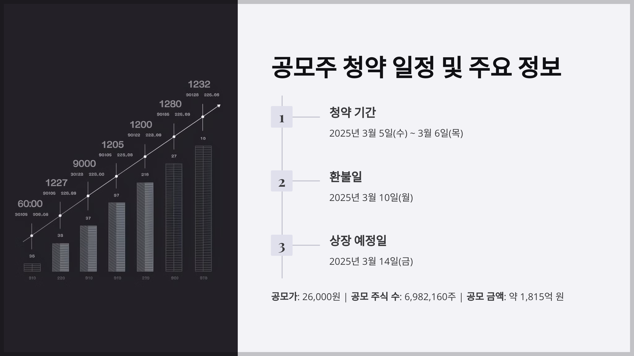 공모주 청약 일정 및 주요 정보