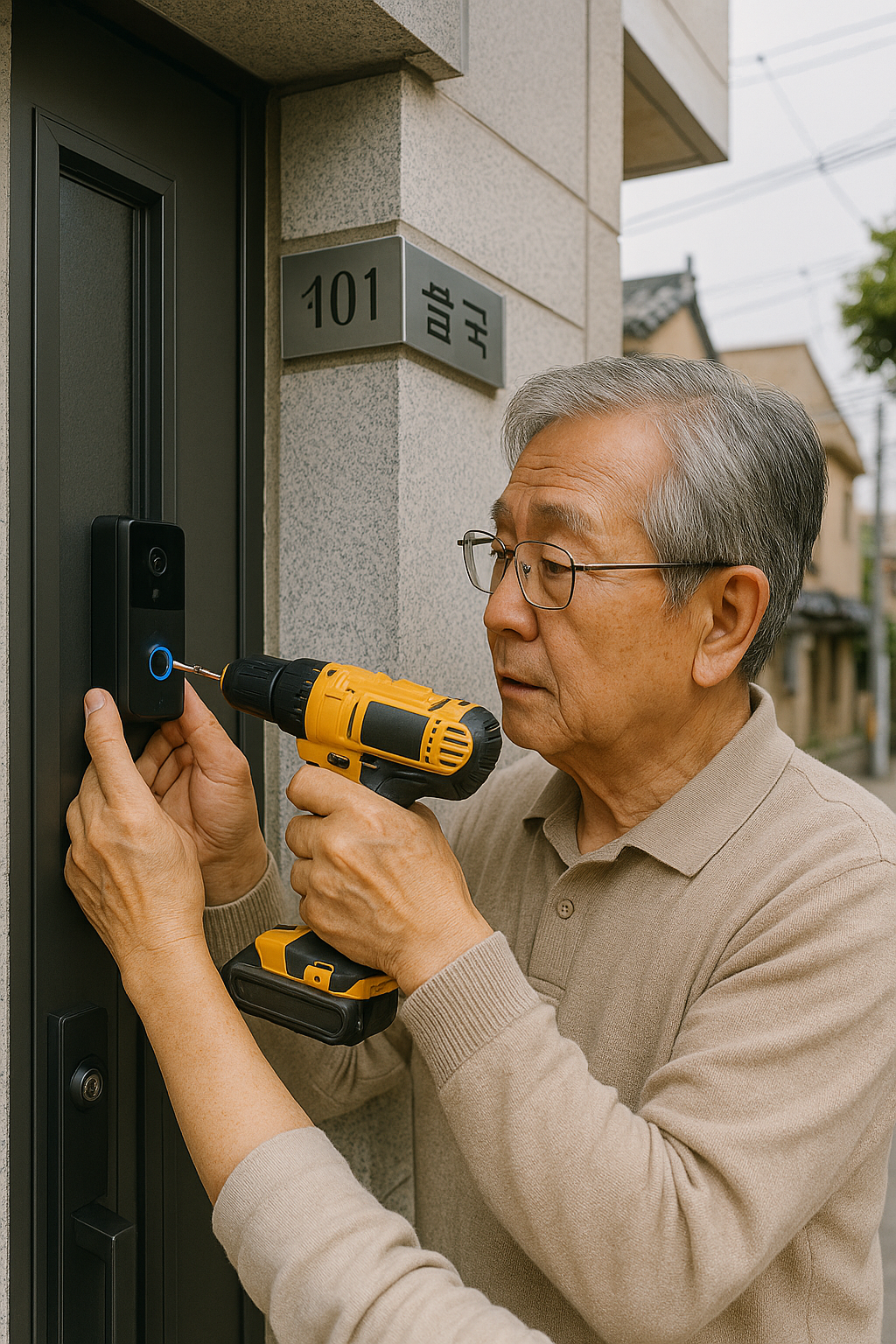 시니어를 위한 스마트 도어벨 설치기