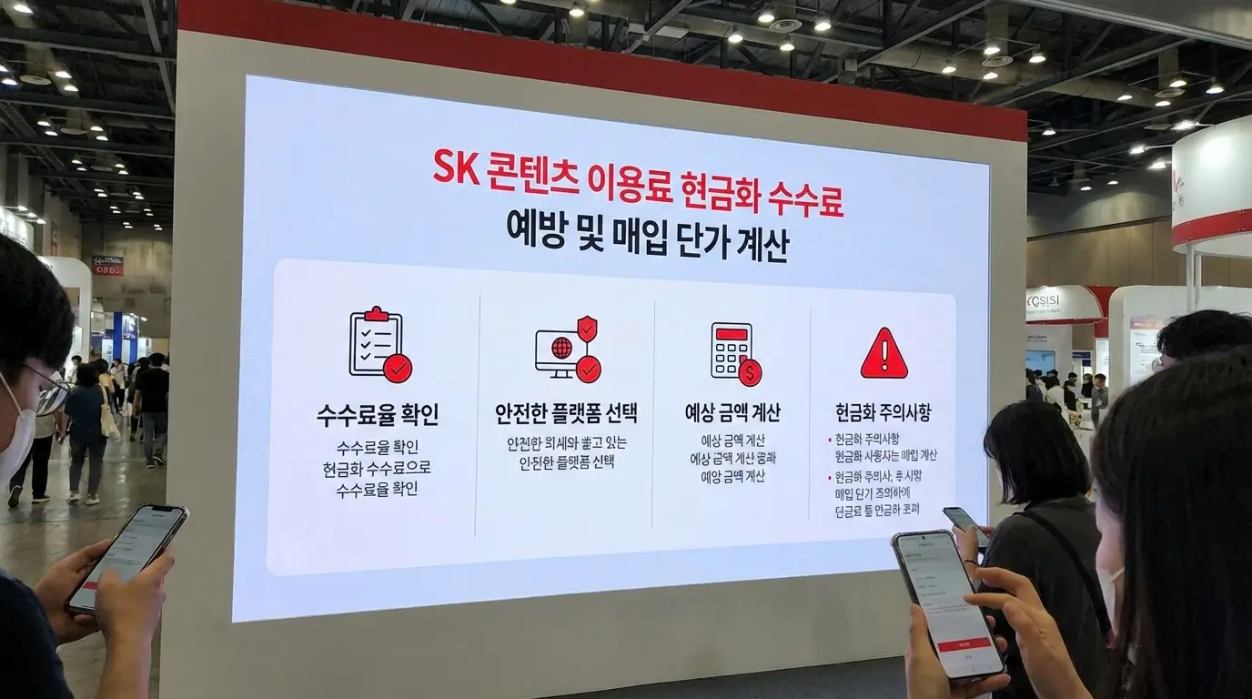 sk 콘텐츠 이용료 현금화 수수료 예방 및 매입 단가 계산