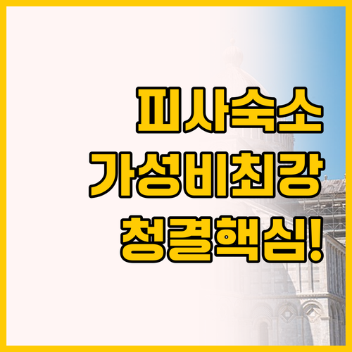 피사 산 주스토 지역 숙소 추천 가성..