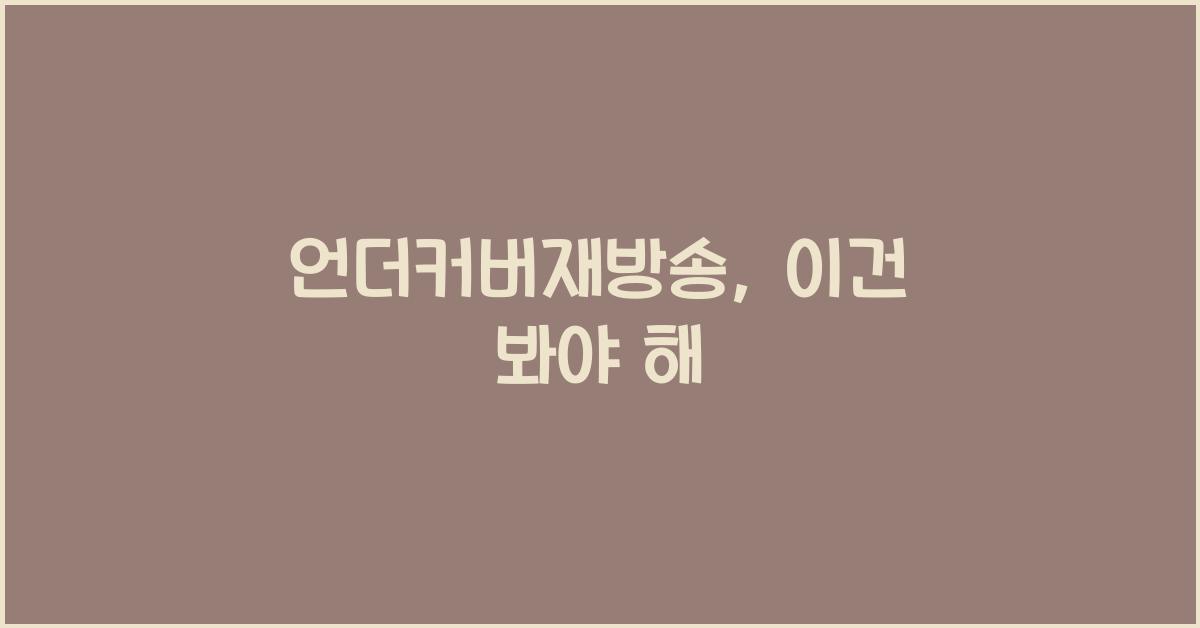 언더커버재방송