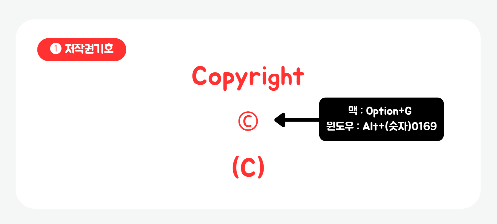 Copyrights 저작권표기 - 1. 저작권기호 (copyright sign)