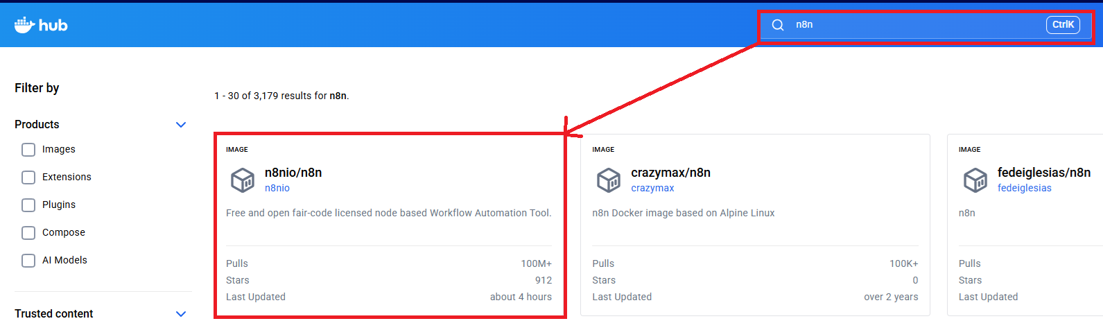 docker hub 사이트 캡쳐