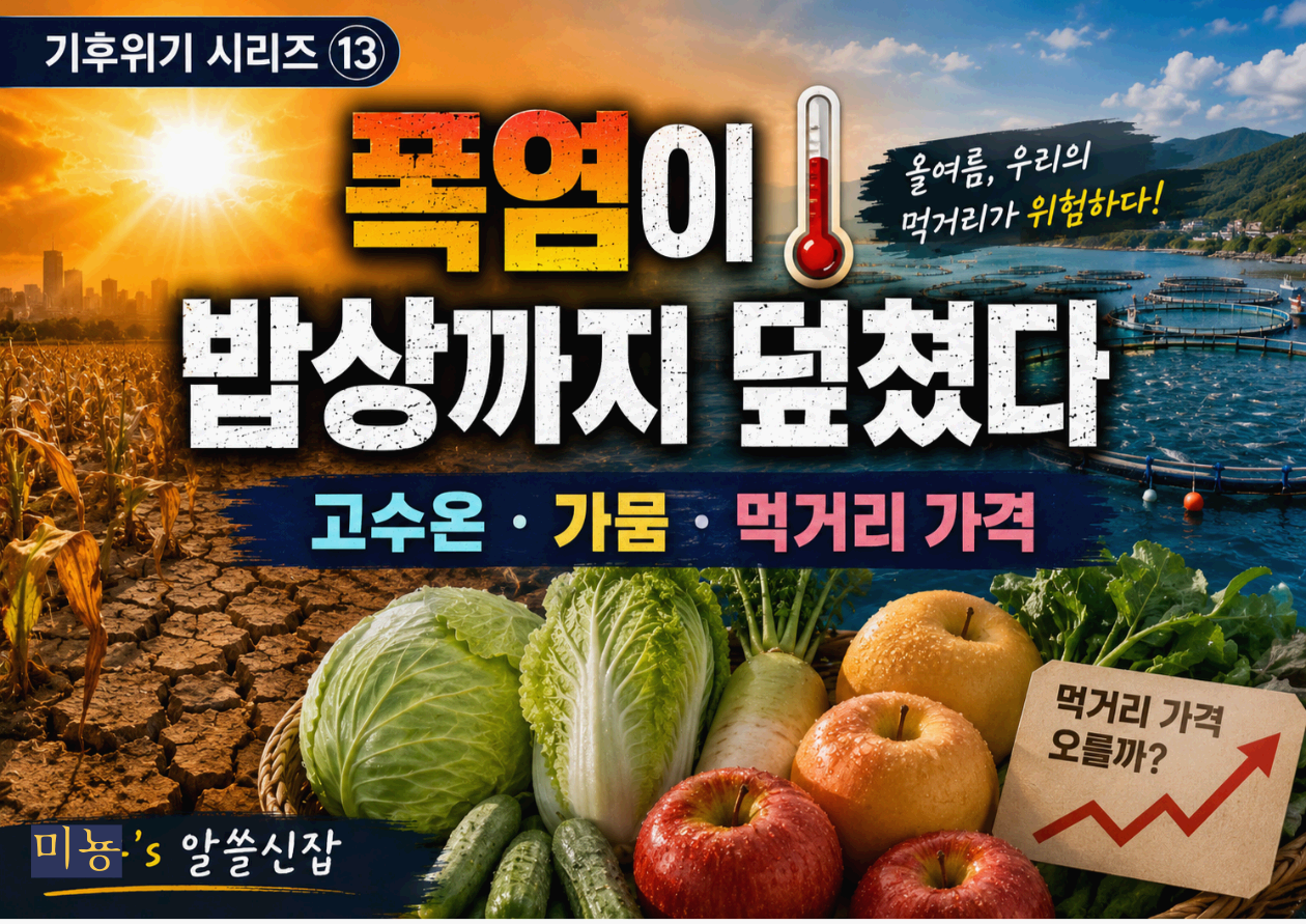 폭염이 밥상까지 덮쳤다｜고수온&middot;가뭄&middot;가축&middot;폐사, 먹거리 가격은 어떻게 달라질까?
