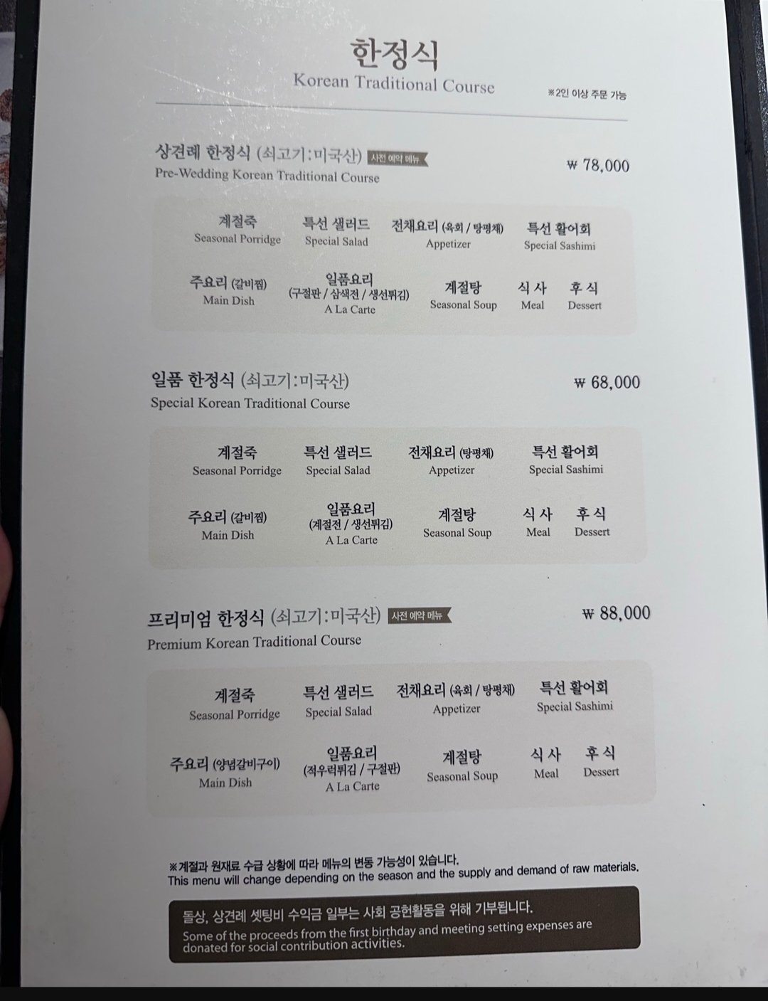 메뉴판