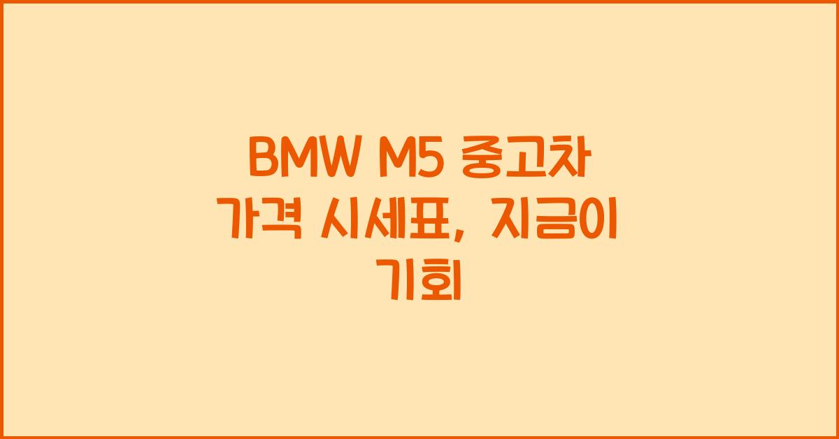 BMW M5 중고차 가격 시세표