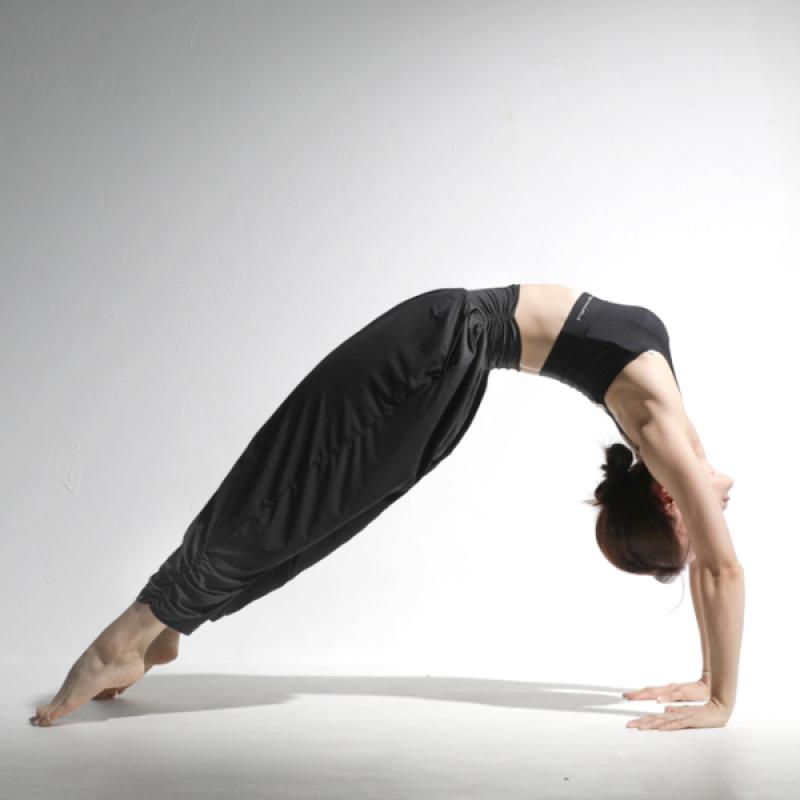 요가복 요가하의 요가바지 일자 부츠컷 와이드 할렘 조거 스판 하이폴더 팬츠