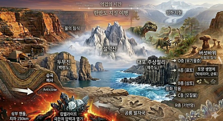 억겁의 시간이 빚어낸 역동적인 땅, 한반도의 지질학적 특징과 꼭 가봐야 할 지질 명소 탐구