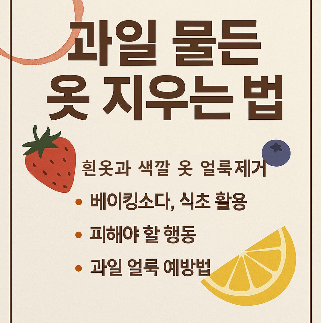 과일 물든 옷 지우는 방법