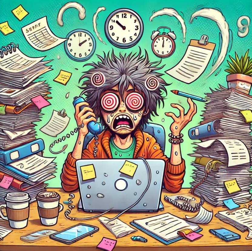 일이-너무-많아-허우적-대는-모습