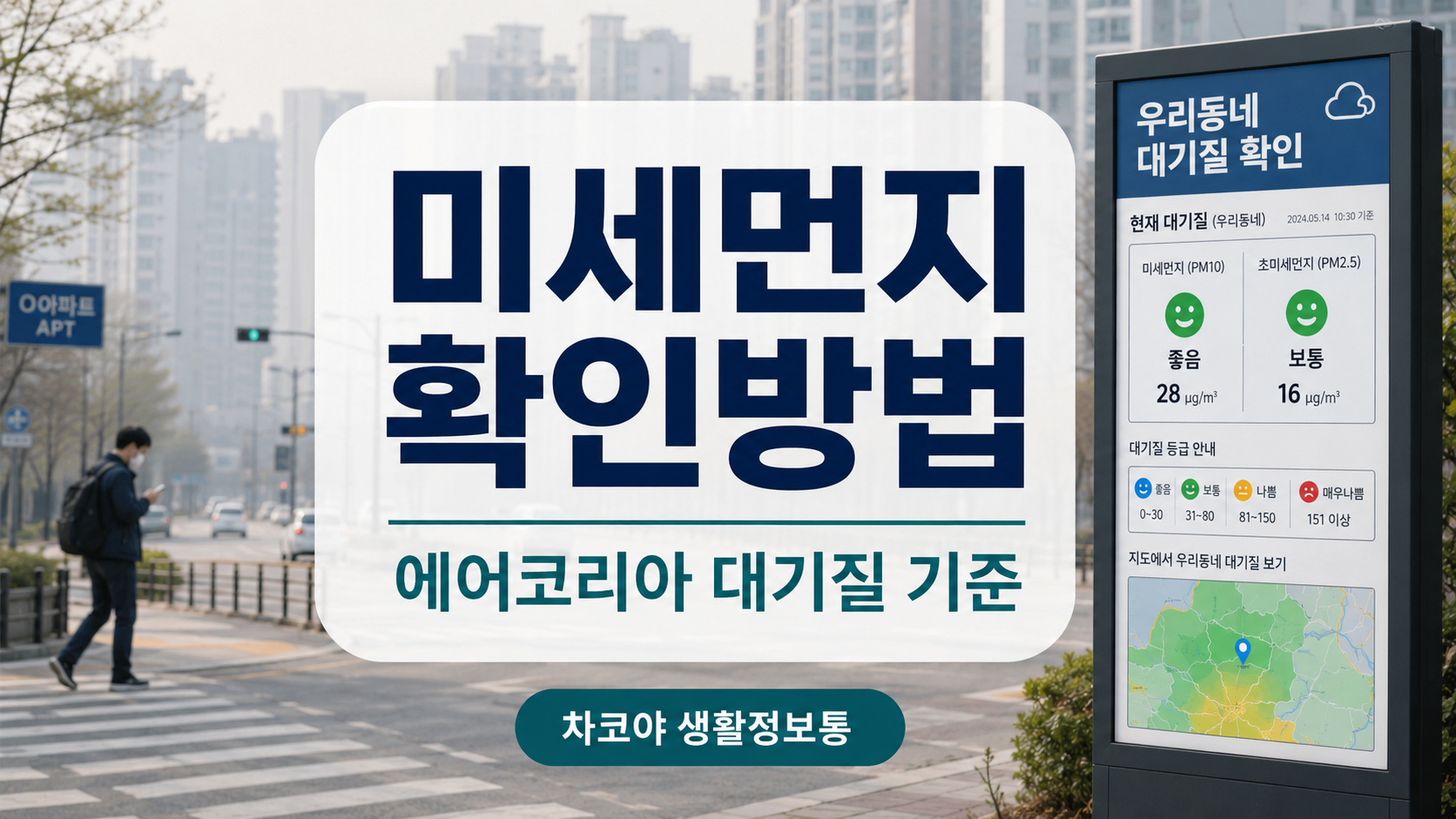 에어코리아에서 우리동네 미세먼지와 초미세먼지 대기질을 확인하는 방법 안내 이미지